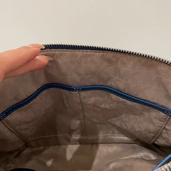 Michael Kors Steel Blue Satchel Leather Bag - Picture 9 of 11